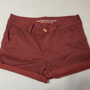 American Eagle Burgundy Midi Shorts (Size 8, US)